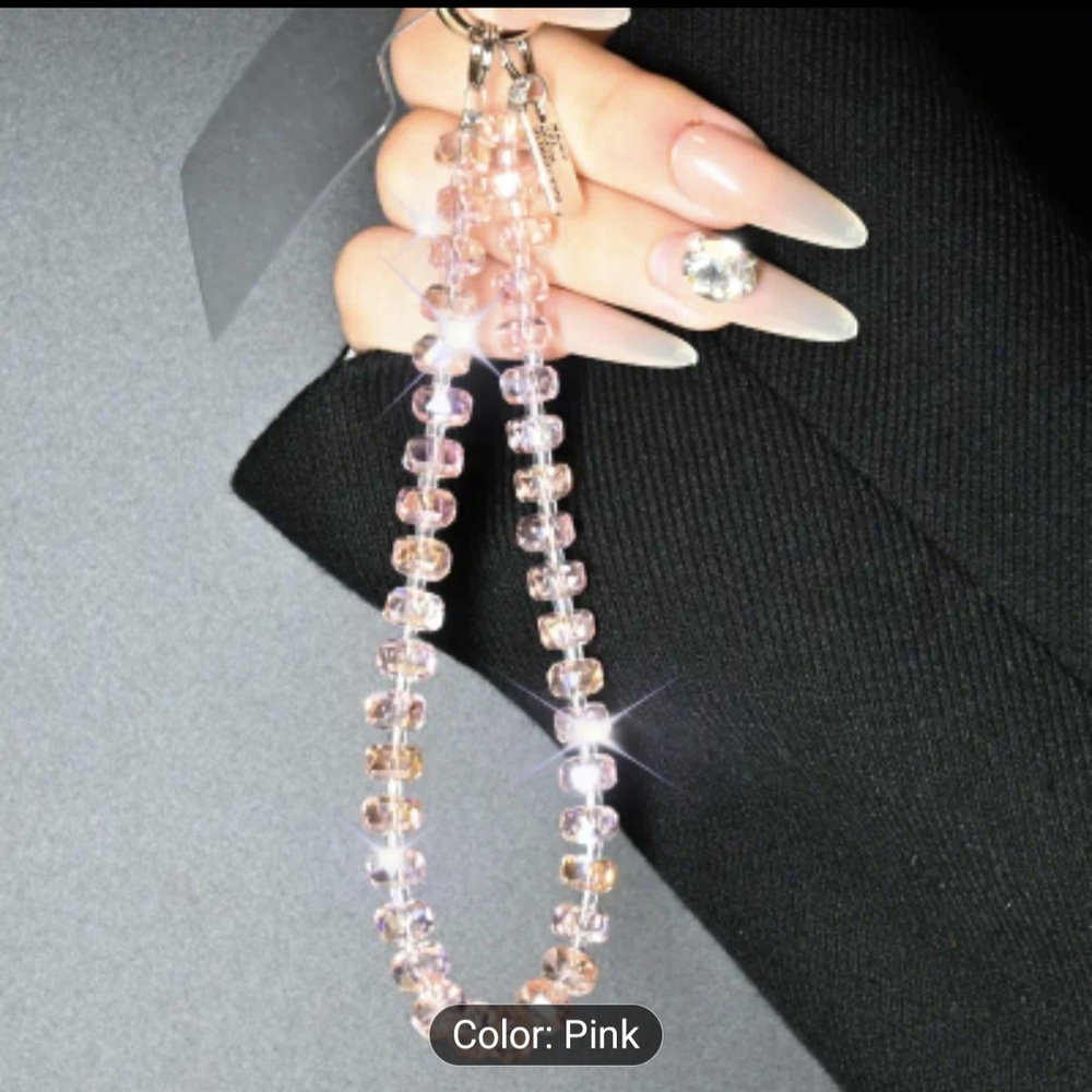 Chic Pink Crystal Cell Phone Wristlet